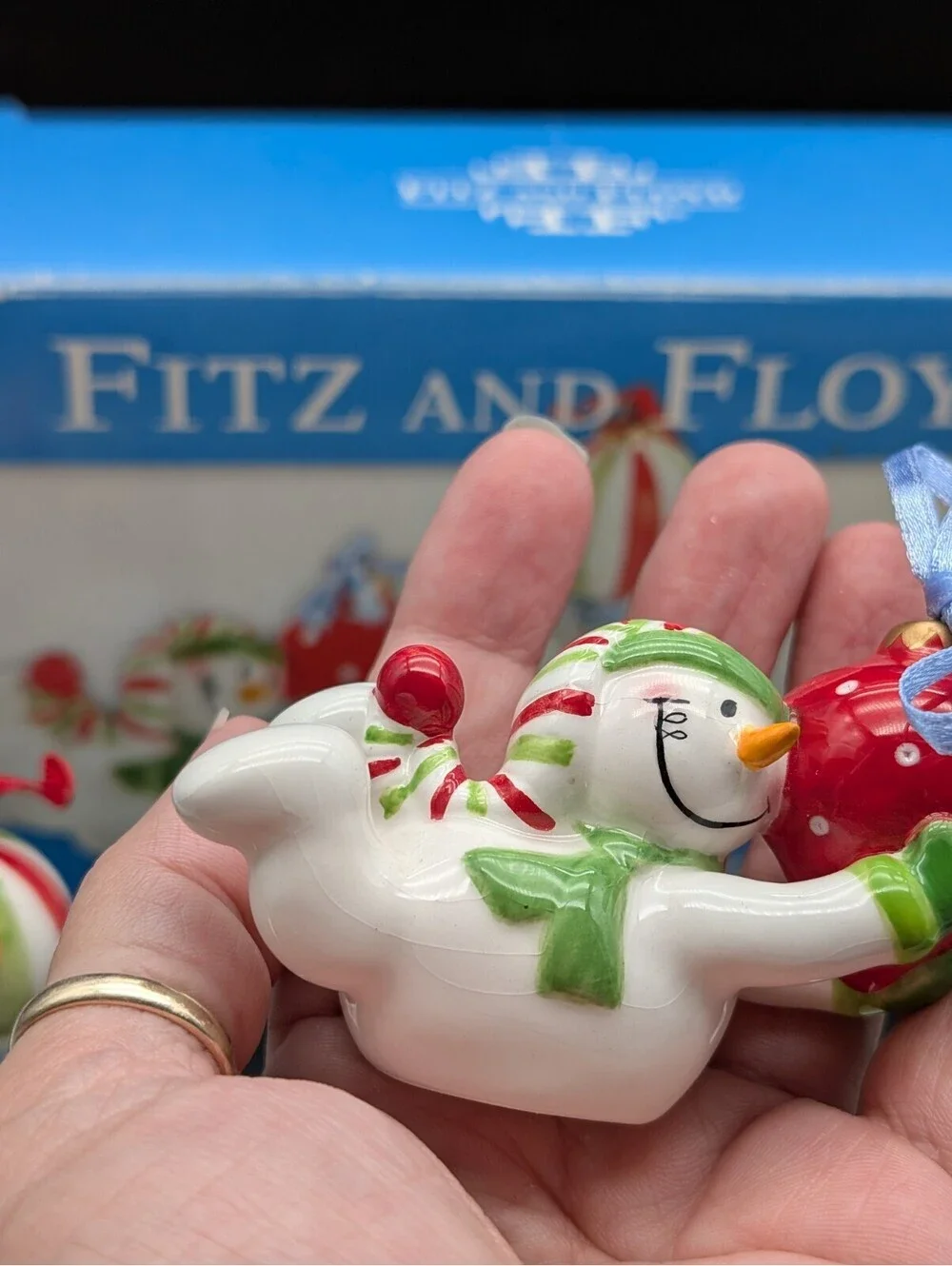 Fitz and Floyd Snow Buddies Tumblers Full Set of 3 Snowmen Christmas Winter